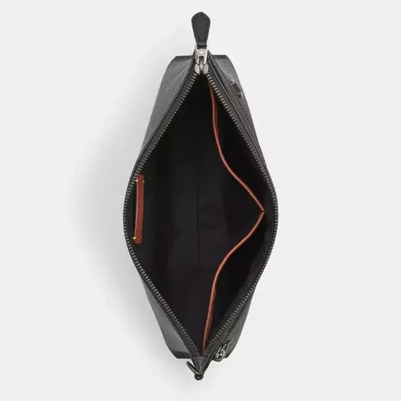 Coach Carry All Pouch In Signature Canvas.New no tag .Gunmetal/Charcoal/Black - Picture 5 of 10